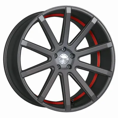 Corspeed DEVILLE Gunmetal šedá / červený lem 10,5×20" 5×112 ET 15
