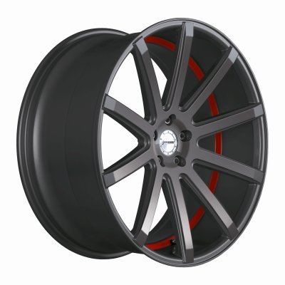 Corspeed DEVILLE Gunmetal šedá / červený lem 10,5×20" 5×112 ET 30