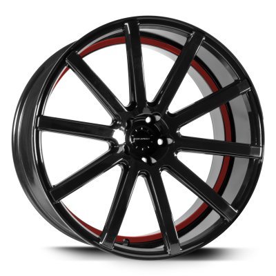 Corspeed DEVILLE černá lesklá / červený lem 9,5×22" 5×112 ET 20