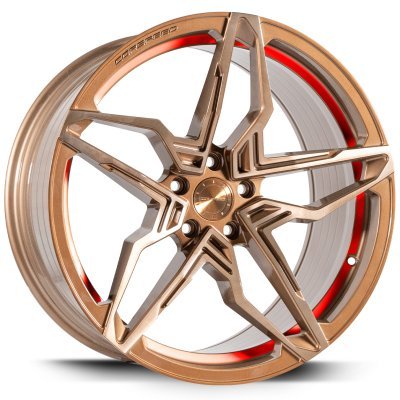 Corspeed Kharma lesklý bronzový broušený povrch / červený lem 9×20" 5×114,3 ET 40