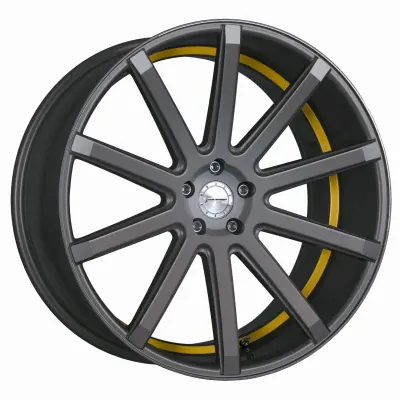 Corspeed DEVILLE Gunmetal šedá / žlutý lem 10,5×21" 5×114,3 ET 40