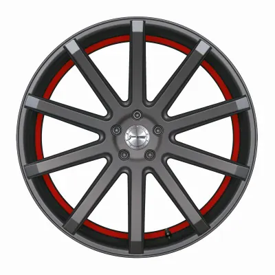 Corspeed DEVILLE Gunmetal šedá / červený lem 10,5×20" 5×112 ET 40