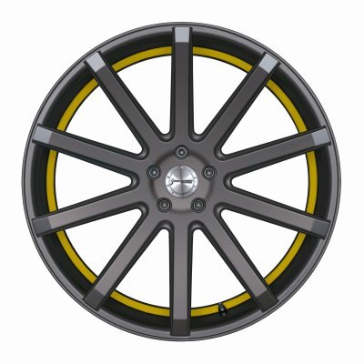 Corspeed DEVILLE Gunmetal šedá / žlutý lem 10,5×22" 5×130 ET 45