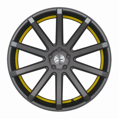 Corspeed DEVILLE Gunmetal šedá / žlutý lem 10,5×20" 5×112 ET 40
