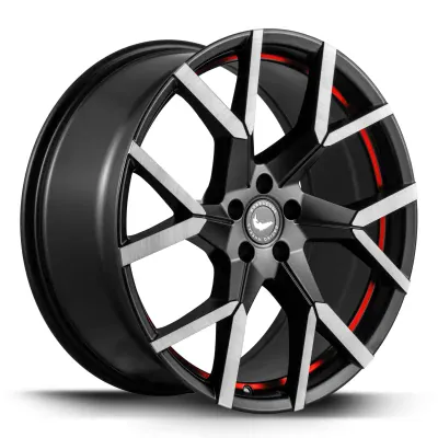 Barracuda TZUNAMEE EVO tmavá Gunmetal šedá / broušená / červený lem 9×20" 5×112 ET 35