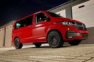 TWIN-MONOTUBE-PROJEKT AT1 ČERNÁ MATNÁ, OCHRANNÝ PRSTENEC 8,5×18" 5×120 (VW T5, T6 / T6.1, AMAROK)