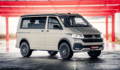 TWIN-MONOTUBE-PROJEKT AT1 ČERNÁ MATNÁ, MONOBLOK 8,5×18" 5×120 (VW T5, T6 / T6.1, AMAROK)