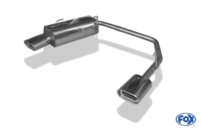 FOX Nerezový výfuk | Zadní tlumič - Peugeot 206, 2.0 S16, 1999-2012, PE021133-593