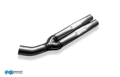 Audi S4 B5 Verbindungsrohr 76/2x70 mit Adapter 2x55 passend auf die originalen Katalysatoren FOX AU060110-VB1
