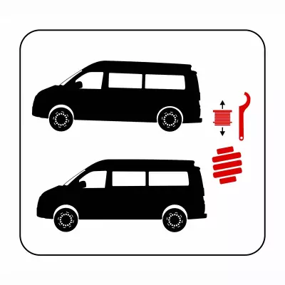 Podvozková sada s nastavitelnými tlumiči a zadními pružinami | Twin Monotube Projekt | zvýšení světlé výšky | VW-SEN-LIFT-ADJUST