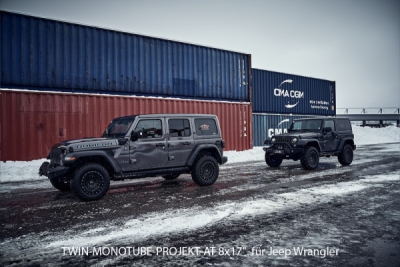 Twin-Monotube-Projekt AT1 černá matná, konkávní s kovaným ochranným prstencem 8×17" 5×127 (Jeep Wrangler)