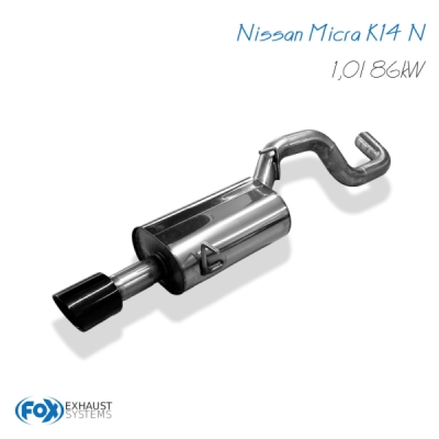 Nissan Micra K14 N Final tlumič výfuku - 1x90 typ 25 černý povlak FOX NI014001-291B