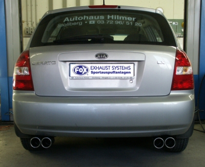 FOX Nerezový výfuk | Zadní tlumič - Kia Cerato (LD), 2.0 CRDi, 2003-2008, KI140015-050
