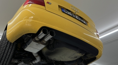 Audi S4 B5 Endschalldämpfer 90mm - 2x80 Typ 10 seitlich versetzt FOX AU060152-010