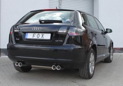 FOX Nerezový výfuk | Zadní tlumič - Audi A3 (8P), 2.0 TDi, 2003-2014, AU051035-068