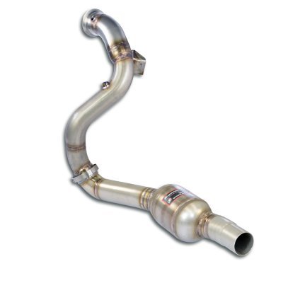 Downpipe levý s metalickým katalyzátorem (nahrazuje pre-kat) pro vozy s pravostranným i levostranným řízením Supersprint 722381