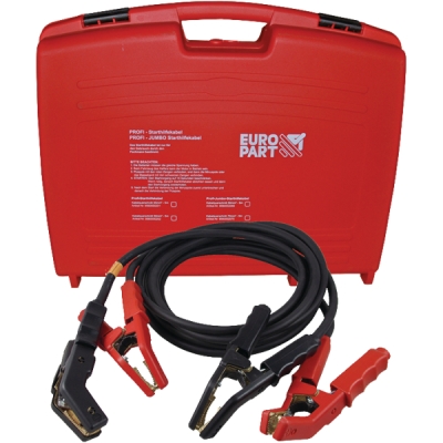 Set de cabluri pornire Jumbo 2x70mm˛, 2x5m max.1000A cu clesti ergonomici, heavy duty cu protectie in valiza de plastic