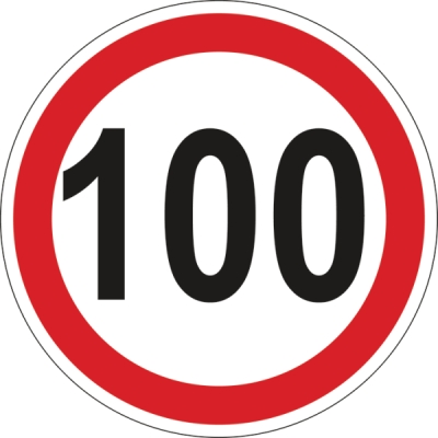 Autocolant limita viteza 100km/h 200mm contur rosu