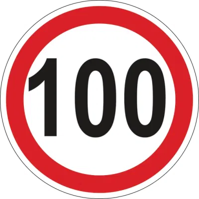 Autocolant limita viteza 100km/h 200mm contur rosu