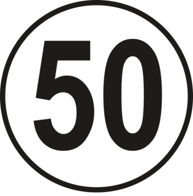 Autocolant limita viteza 50km/h