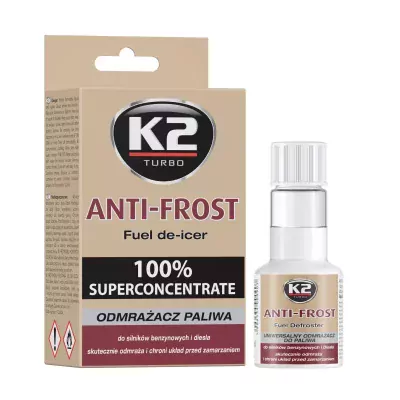 K2 ANTI-FROST 50 ml - univerzální směs do paliva zabraňující usazování vody na dně nádrže
