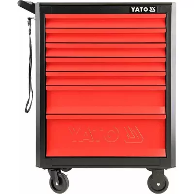 Skříňka dílenská pojízdná 7 zásuvek černo/červená Yato YT-09000