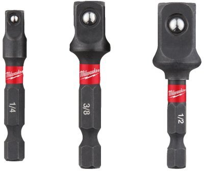 Milwaukee Sada adaptér z Hex 1/4˝ na čtyřhran 1/4˝, 3/8˝, 1/2˝ 4932479228