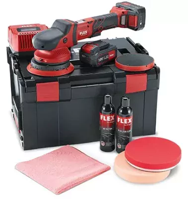 Aku excentrická leštička FLEX 18V, XFE 15 150 18.0-EC/5.0 P-Set 461.237