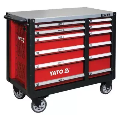 Yato Skříňka dílenská pojízdná 6+6 zásuvek červená YT-09003
