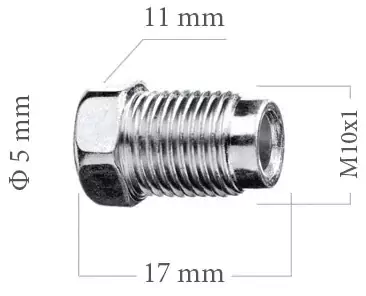 WP Koncovka brzdové trubky 5mm M10x1