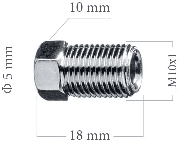WP Koncovka brzdové trubky 5mm M10x1 10x18mm