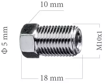 WP Koncovka brzdové trubky 5mm M10x1 10x18mm