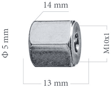WP Koncovka brzdové trubky 5mm M10x1 14x13mm