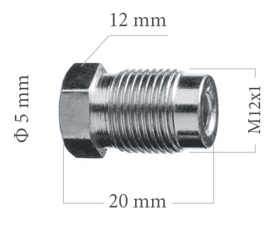 WP Koncovka brzdové trubky 5mm M12x1 12x20mm