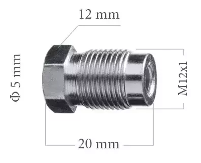WP Koncovka brzdové trubky 5mm M12x1 12x20mm