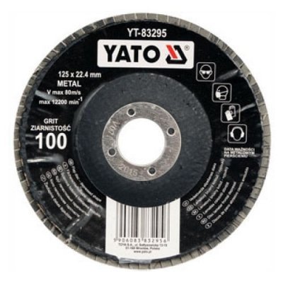 Yato Kotouč lamelový korundový 125 x 22,2 mm vypouklý brusný P100 YT-83295