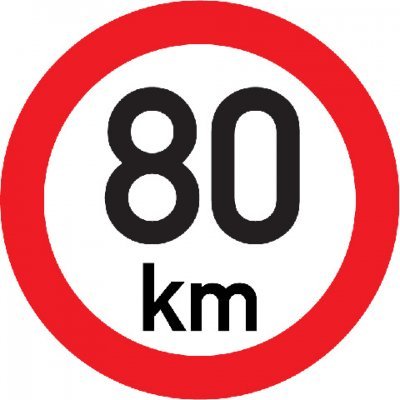 Omezení rychlosti 80 km retroreflexní prumer 150 mm (na prívesy)