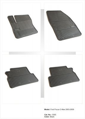 Gumiszőnyeg fekete 4 részes FG0305