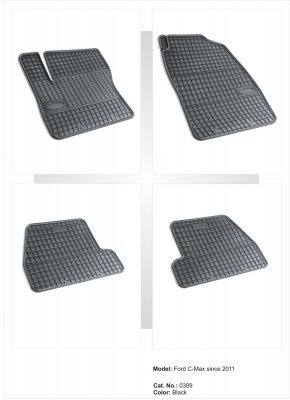 Gumiszőnyeg fekete 4 részes FG0309