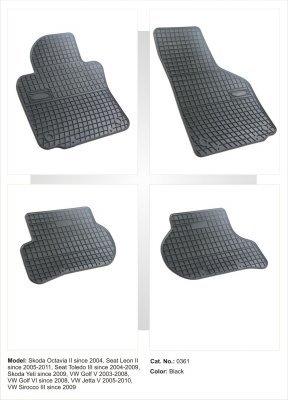 Gumiszőnyeg fekete 4 részes FG0361