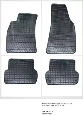 Gumiszőnyeg fekete 4 részes FG0729