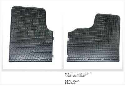 Gumiszőnyeg fekete 2 részes OPEL VIVARO II / RENAULT TRAFFIC III 2015- / FIAT TALENTO 2016- FG542704