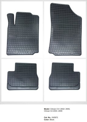 Gumiszőnyeg fekete 4 részes CITROEN C2 2003-2009 / CITROEN C3 I 2002-2009 FG545972