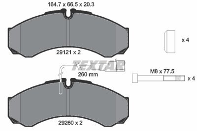 Set placute frana TEXTAR 2912113