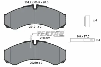 Set placute frana TEXTAR 2912113
