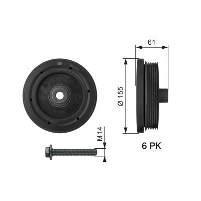 Fulie curea, arbore cotit GATES TVD1021A