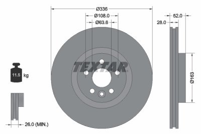 Disc frana TEXTAR 92168203