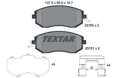 Set placute frana TEXTAR 2576001
