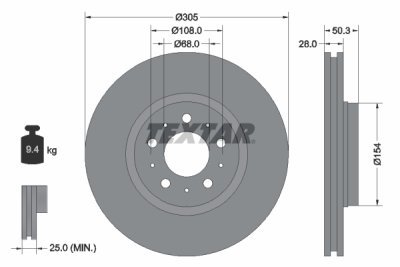 Disc frana TEXTAR 92100603