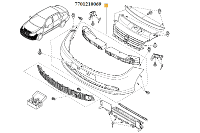 Bara fata symbol thalia ORIGINAL RENAULT 7701210069